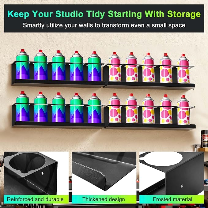 4 Pack Spray Can Holder, Wall Mount Spray Bottle Holder, Spray Can Organizer - Image 6
