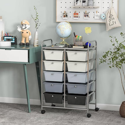 Giantex 10 Drawers Rolling Cart, Classroom Organizers, Storage Cart - Image 2
