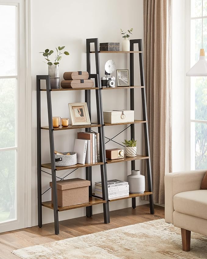 VASAGLE Ladder Shelf, 5-Tier Bookshelf, Storage Rack, Bookcase - Image 4