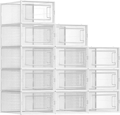 SONGMICS Shoe Boxes, Stackable Clear Plastic Boxes by SONGMICSbySONGMICSHOME
