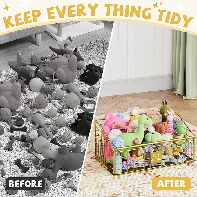 Kaiferty Indestructible Dog Toy basket, Medium Toy Box - Image 5