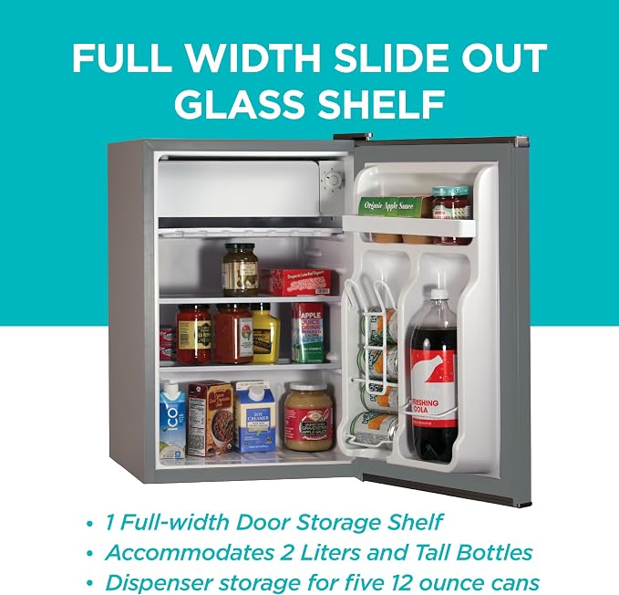 BLACK+DECKER 2.5 Cu. Ft. Compact Refrigerator, ENERGY STAR Certified, Single - Image 4