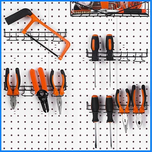 Coume 4 Pieces Pegboard Screwdriver Holders, Stainless Steel Pegboard Pliers - Image 7
