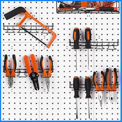 Coume 4 Pieces Pegboard Screwdriver Holders, Stainless Steel Pegboard Pliers - Image 7