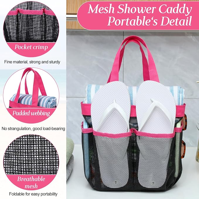 Hillban 4 Pcs Mesh Shower Caddy Portable Shower Caddy - Image 3