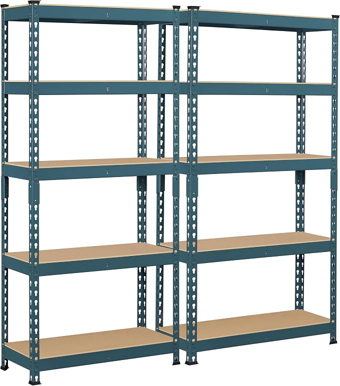 Topeakmart 2 PCS 5-Tier Utility Shelves, Metal Storage Shelves Garage Shelving by Topeakmart