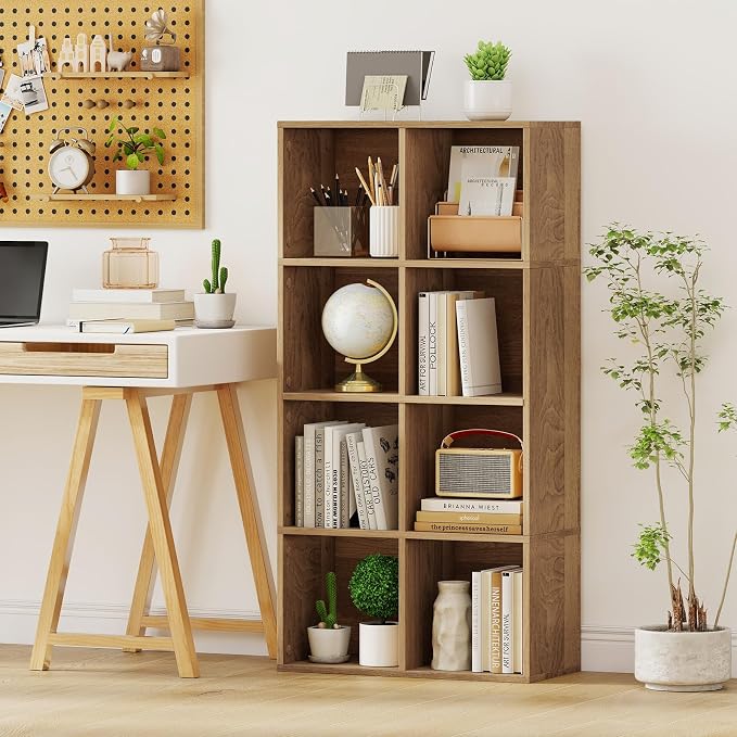 Giantex 8-Cube Bookcase, 3-Tier Cubby Bookshelf, Horizontal Vertical Display - Image 8