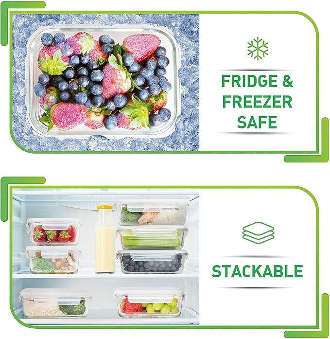 Prep Naturals 5 Pack 36oz Glass Meal Prep Containers - Image 8