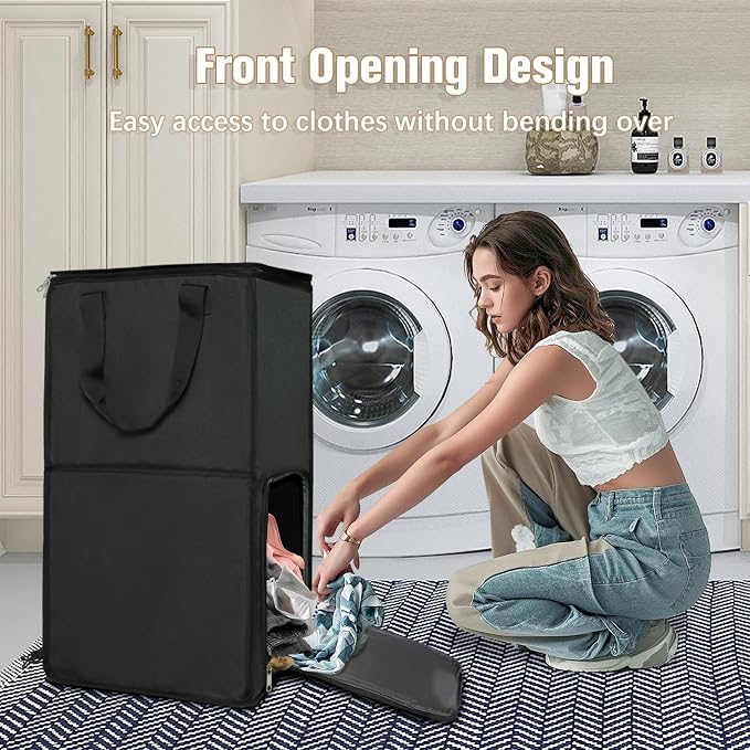 Bukere Extra Large Rolling Laundry Basket - Image 7