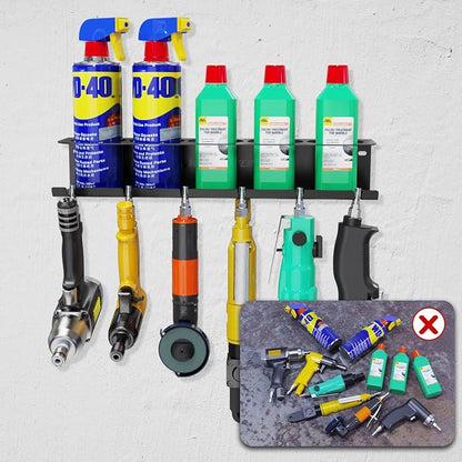 UNITEDPOWER Pneumatic Tool Holder/Aerosol Rack Combo, Wall Mounted Spray Can - Image 5