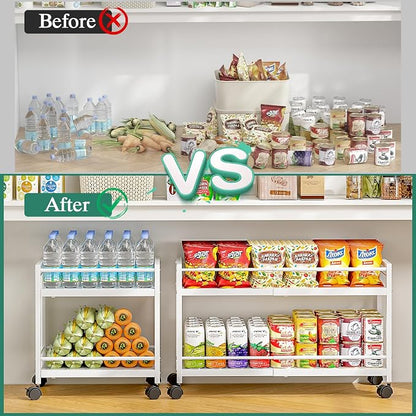 2-Tier Expandable Rolling Pantry Cart - Image 6