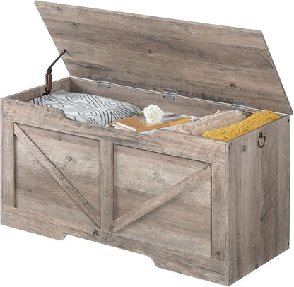 HOOBRO Storage Bench, 39.4” Retro Wooden Storage Chest - Image 9