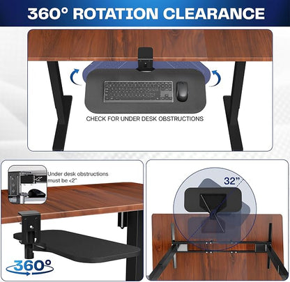 VIVO Clamp-on 23 x 10 inch Rotating Computer Keyboard and Mouse Tray, Extra - Image 5