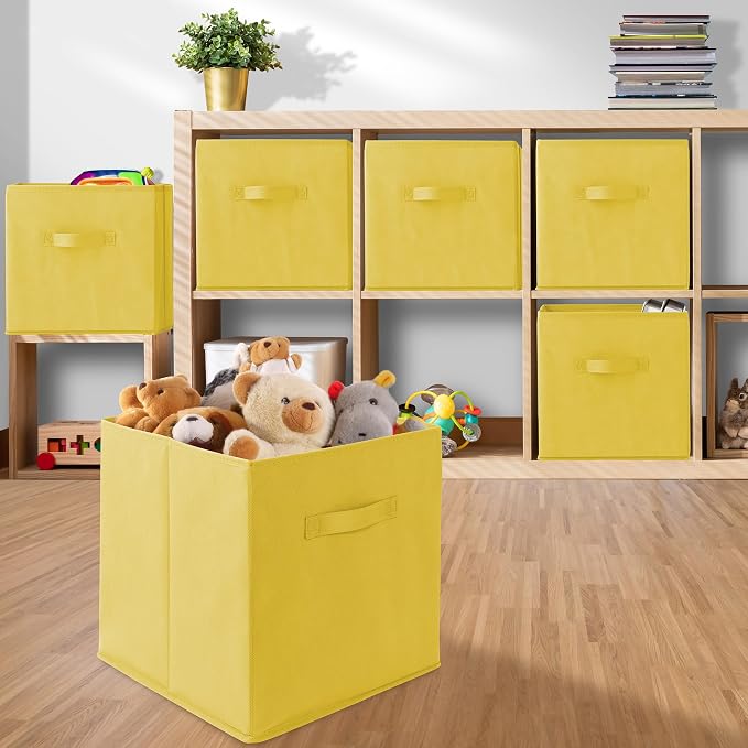 Casafield Set of 6 Collapsible Fabric Cube Storage Bins, Cubby Organizers & More - Image 5