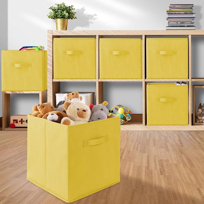 Casafield Set of 6 Collapsible Fabric Cube Storage Bins, Cubby Organizers & More - Image 5