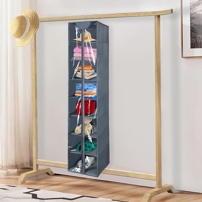 Libeder Hanging Closet Organizer, 8-Shelf Wardrobe Clothes Storage Organizer - Image 2
