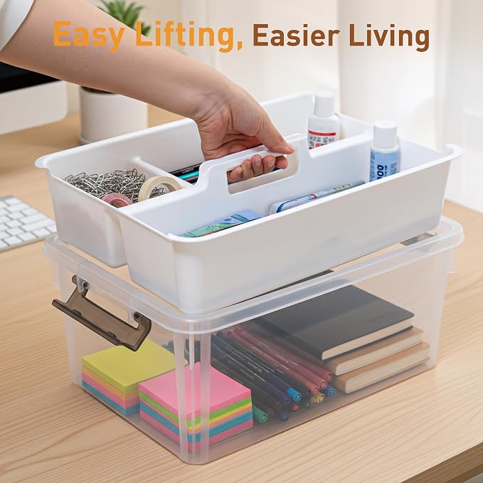 Citylife 17 QT Plastic Storage Bins Clear Storage Box - Image 3