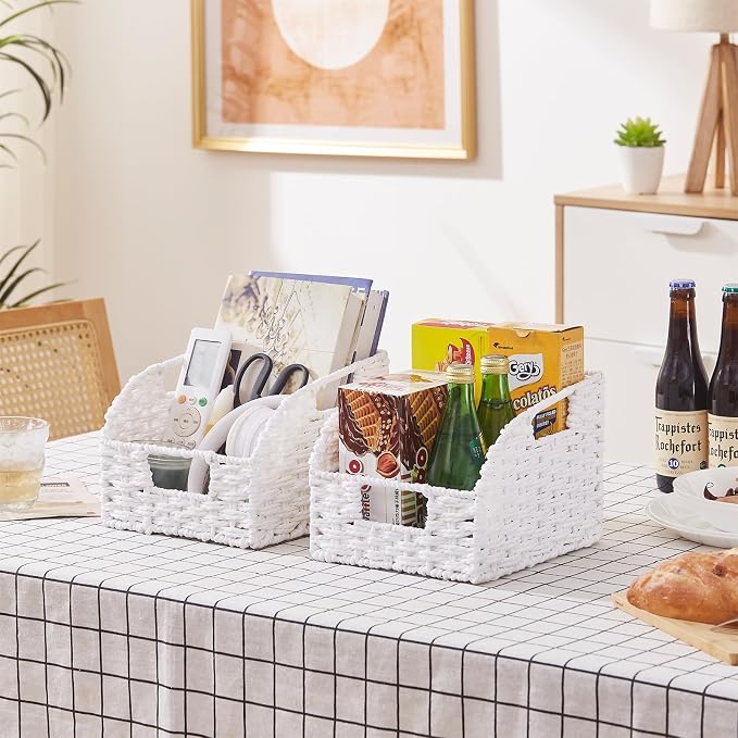 OIAHOMY Pantry Baskets for Organizing, Paper Rope Baskets - Image 8