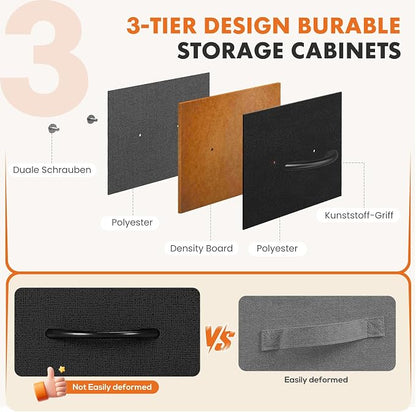 Sweetcrispy Black Storage Drawer Bedroom Dresser, Tall Dresser - Image 5