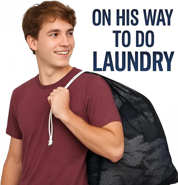 Extra Large Mesh Laundry Bag 40" x 30" – Drawstring, Sporting Goods – - Image 4