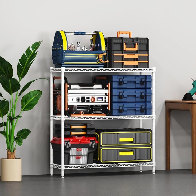 Homeiju 3-Tier Storage Rack, 29.8" Wide Heavy Duty Metal Shelving Unit - Image 6