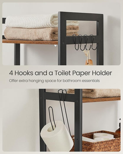 SONGMICS Over-The-Toilet Storage, 3-Tier Bathroom Organizer Over Toilet - Image 4