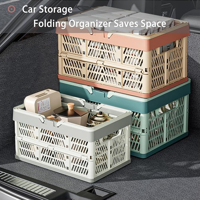 Collapsible Plastic Storage Crate - 20L Folding Organizer Basket Portable - Image 5