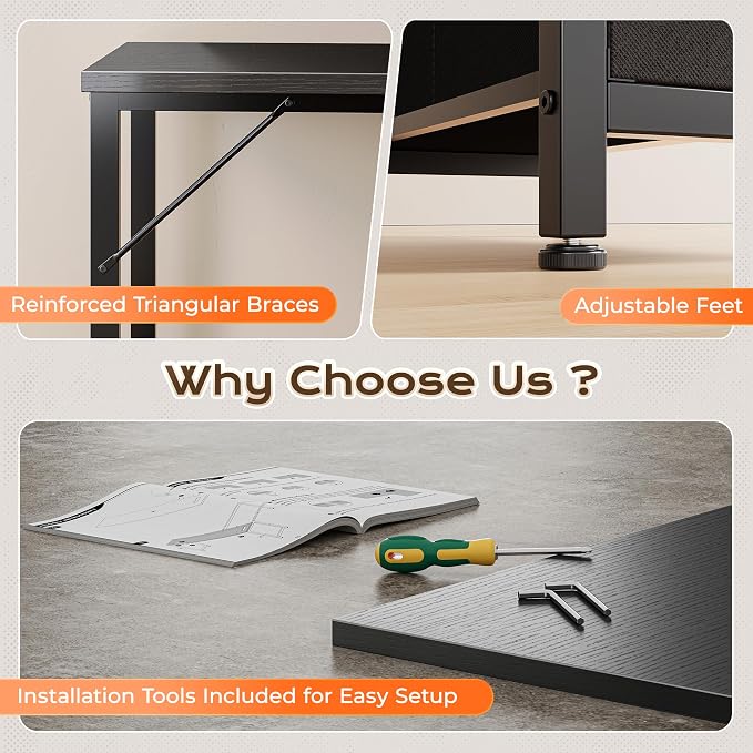 PRAISUN 63 Inch L Shaped Desk - Image 9