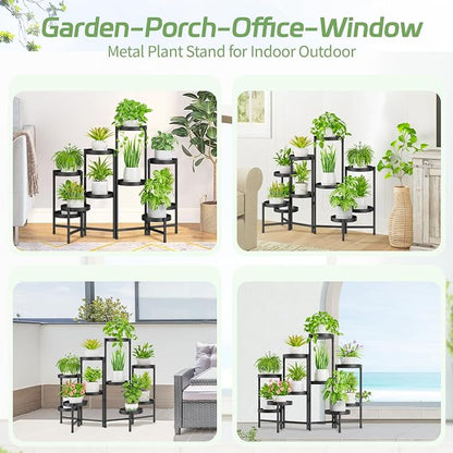 iDavosic.ly Plant Stand Indoor Outdoor, 10 Tier Corner Metal Flower Display - Image 3