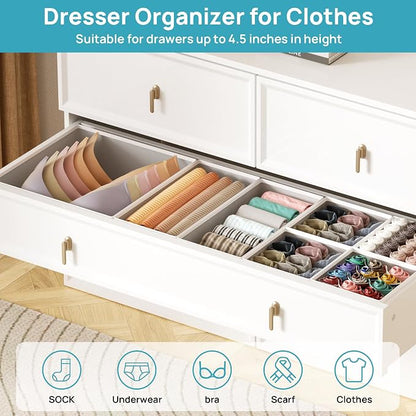 Vtopmart 12 Pack Baby Clothes Organizer, Dresser Drawer Organizer - Image 4