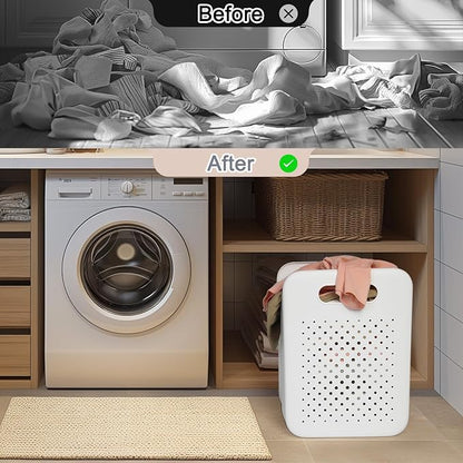 Goderewild Collapsible Laundry Basket, Space-Saving Wall-Mounted Hamper - Image 5
