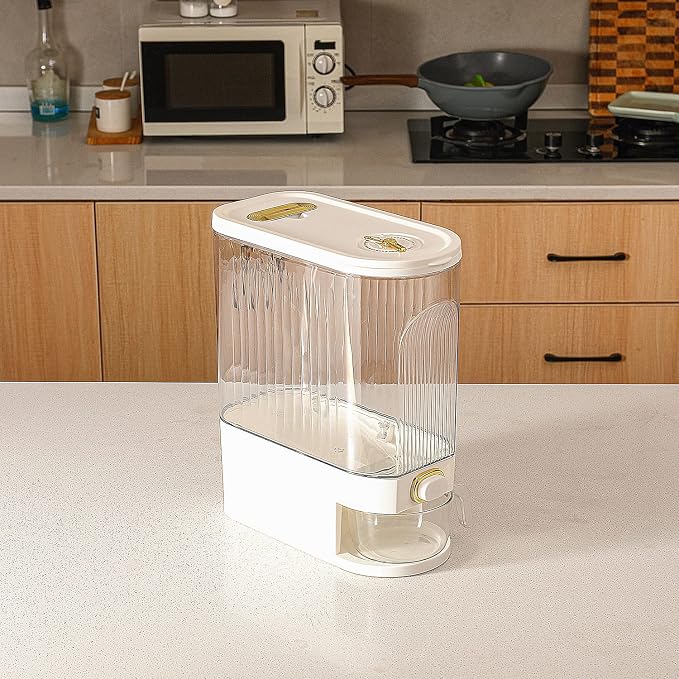 Sooyee Clear Rice Dispenser, Large Cereal Dispenser - Image 4