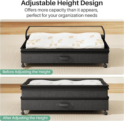 Kitstorack 4 Pack Height-adjustable Under Bed Storage - Image 6