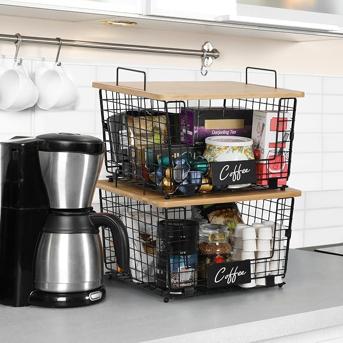 2 Set XXL Stackable Wire Basket - Image 5