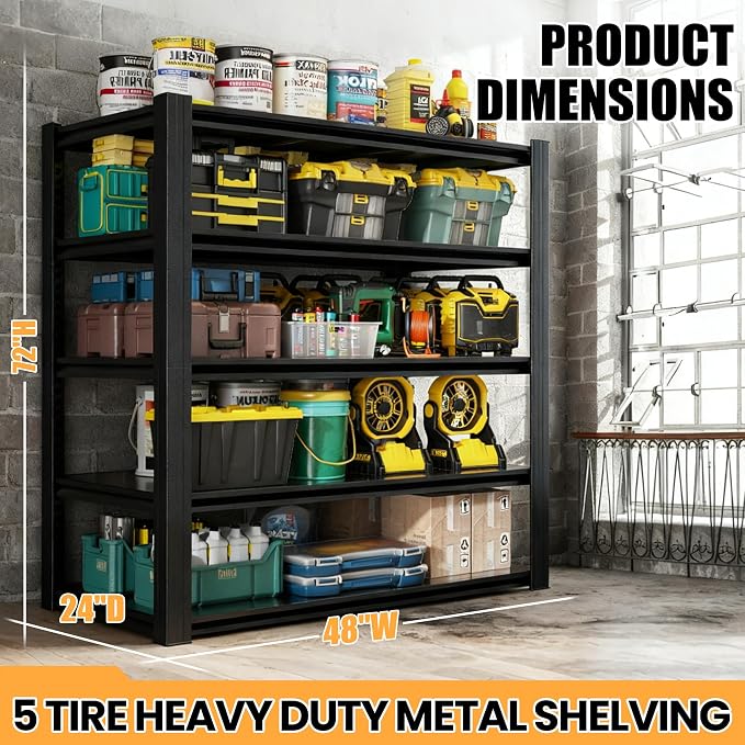 72" H Garage Shelving, Heavy Duty Storage Shelves, Garage Storage Shelves - Image 2