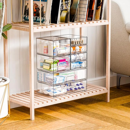 Yieach 8 Pack Clear Stackable Storage Drawers, Acrylic Drawer Organizer - Image 7