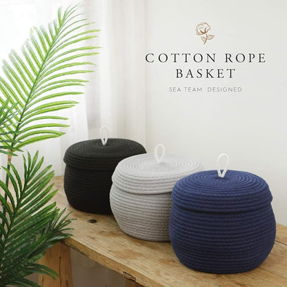 Sea Team Round Cotton Rope Storage Basket - Image 3