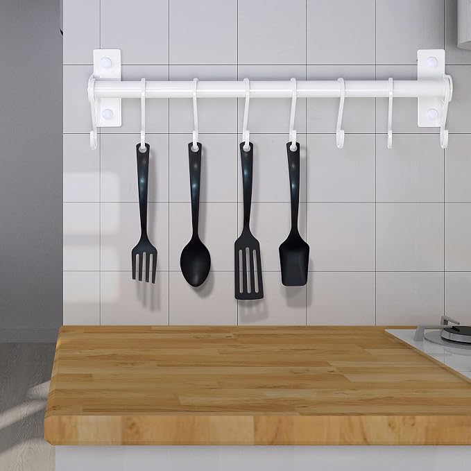 Dseap Kitchen Utensil Holder Hanger, Pot and Pan Rack Wall Mounted, Kitchen Rail - Image 6