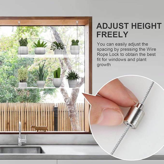 2-Tier Hanging Clear Plant Shelves - Image 5