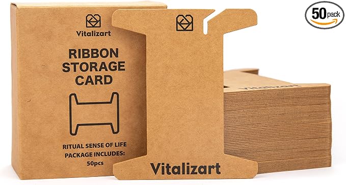 Vitalizart Ribbon Storage Organizer 50 Pcs Ribbon Spools Empty Cardboard Yarn by Vitalizart
