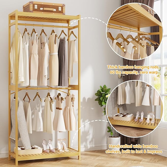 Homykic Bamboo Clothes Rack - Image 6
