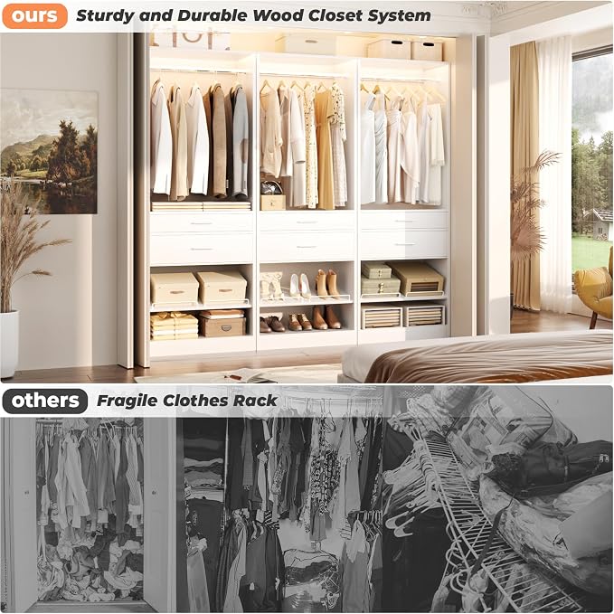 Unikito 25” W x 80'' H Closet Organizer Storage - Image 6
