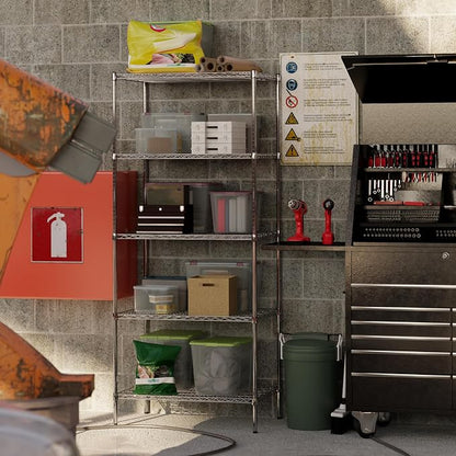 24" Deep x 36" Wide x 86" Height Wire Shelving Kit | 5-Tier | NSF Commercial - Image 2