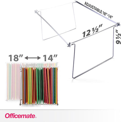 Officemate Hanging File Frame, Letter Size, Adjustable 14 to 18-Inches - Image 2