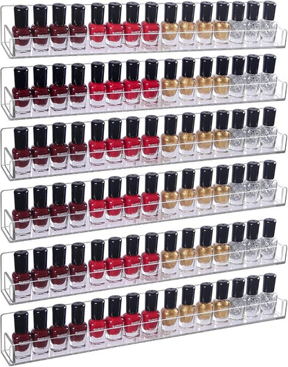 6Pcs/Set Acrylic Nail Polish Rack Wall Mounted, Lipstick Essential Oil Bottle by FocusOnJewelryDisplay