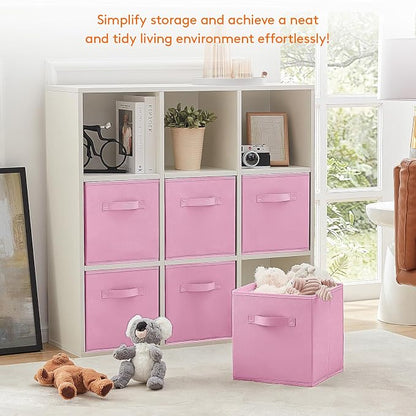Lifewit Storage Cubes, 11 Inch Organizer Bins, 18L Pink, 6 Packs | Foldable - Image 7