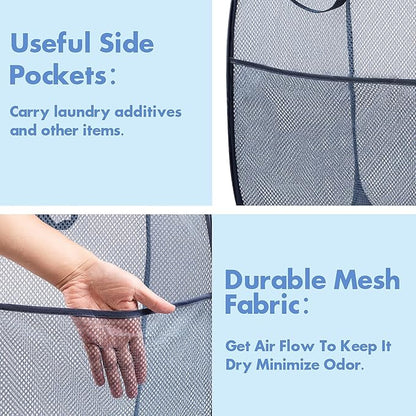 DUCOO Pop Up Laundry Hamper, 70L Collapsible Mesh Laundry Basket - Image 4