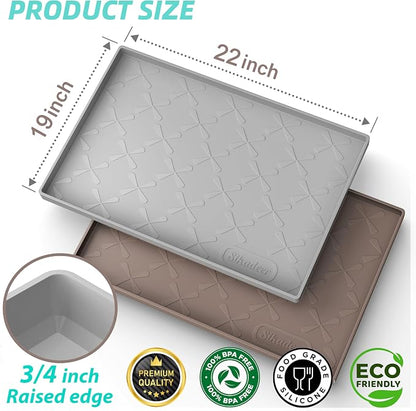 SIKADEER Waterproof Under Sink Mat 22x19, Raised Edge Silicone Mat Under Sink - Image 3