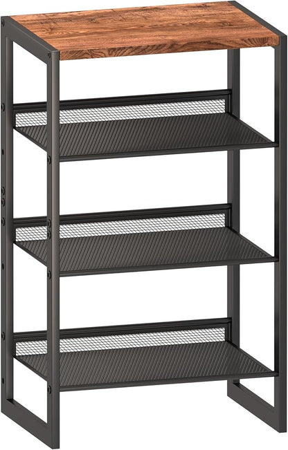 CHEMPFR Narrow 4-Tier Shoe Rack, Slim Space-Saving Shelf by CHEMPFR
