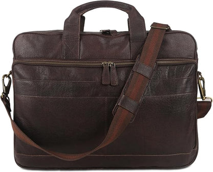 Leather briefcase 18 Inch Laptop Messenger Bags - Image 7